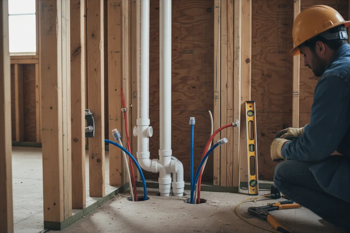 Drain and supply rough-in during Garbage Disposal Repair in Shawneetown